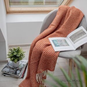 Plaid Manta de Lana color Terracota