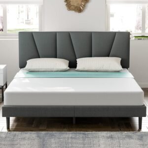 Cama Doble tapizado gris